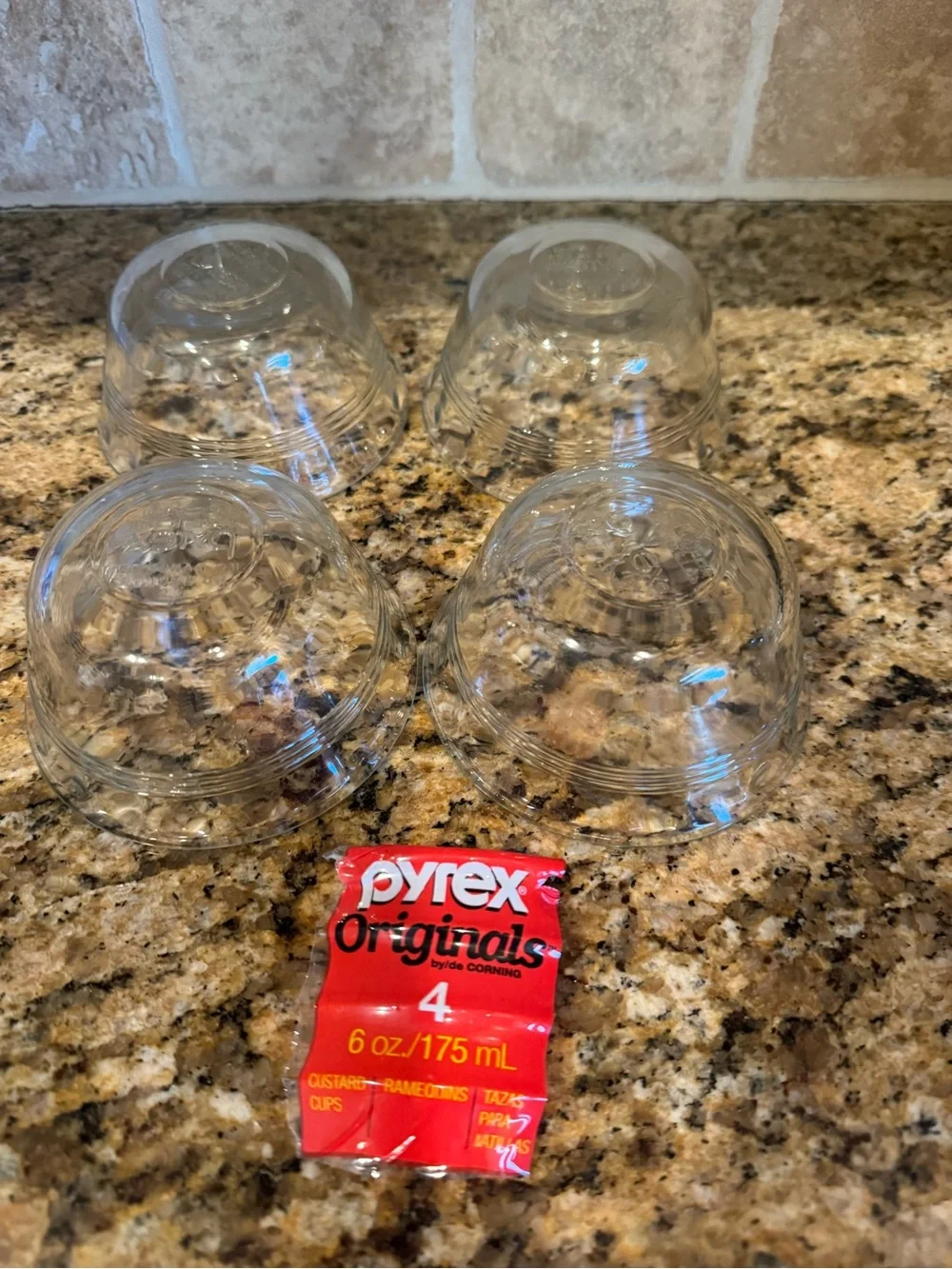Pyrex Original 6oz Clear Glass Ribbed Custard Dishes (Set of 4) Made in USA 🇺🇸